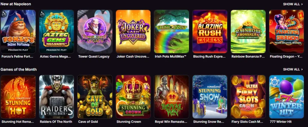 gokkasten van Napoleon Casino