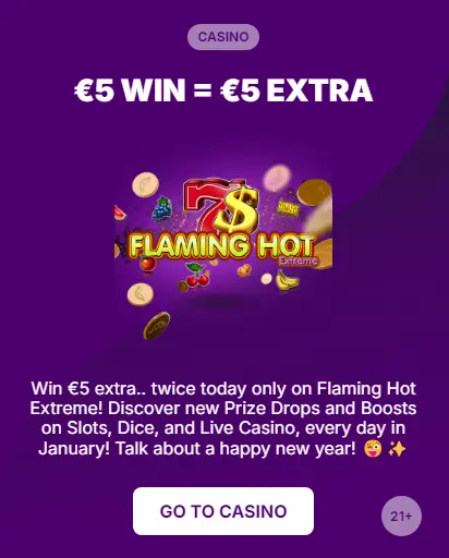 5 win 5 extra promotie van Napoleon casino